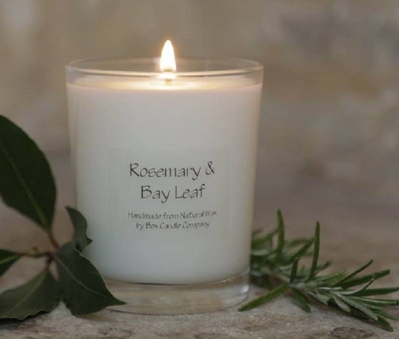 Rosemary Bay Leaf Votive Candle from Box Candle Company