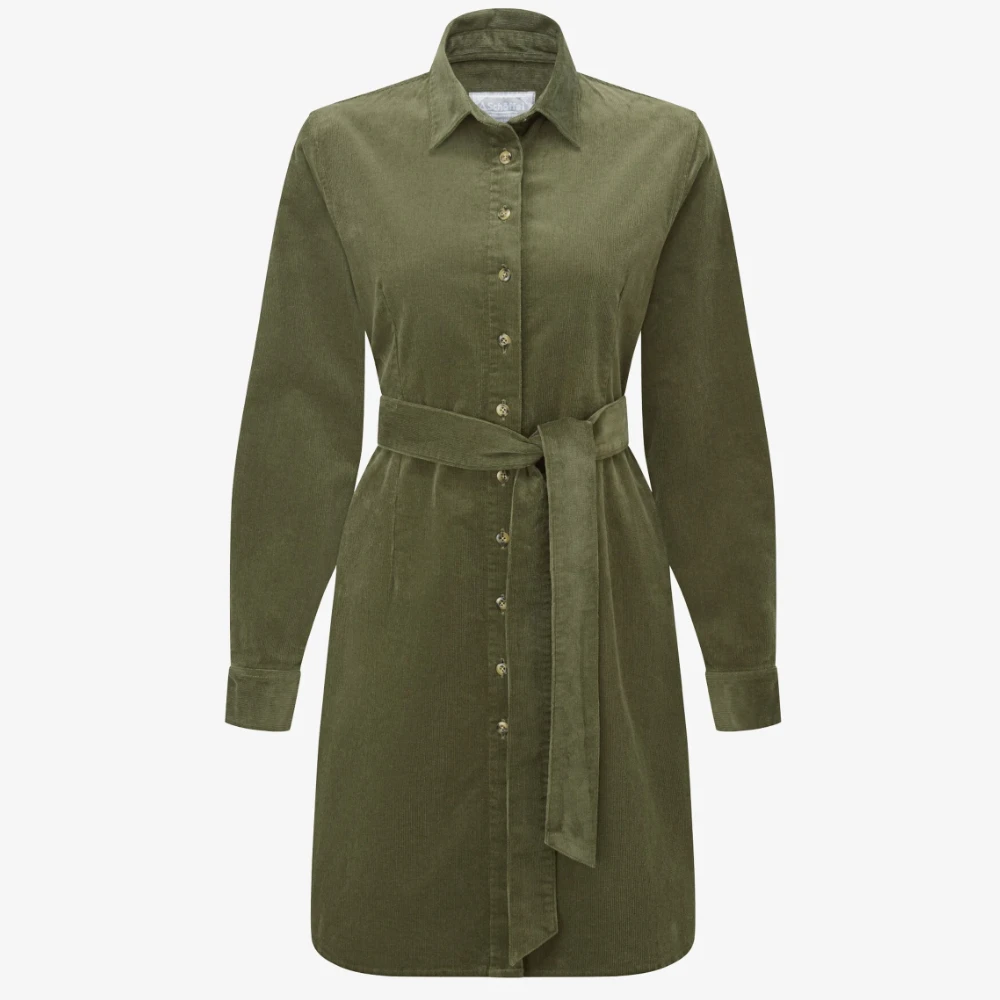 Schoffel Ladies Sage Cord Dress Dark Sage