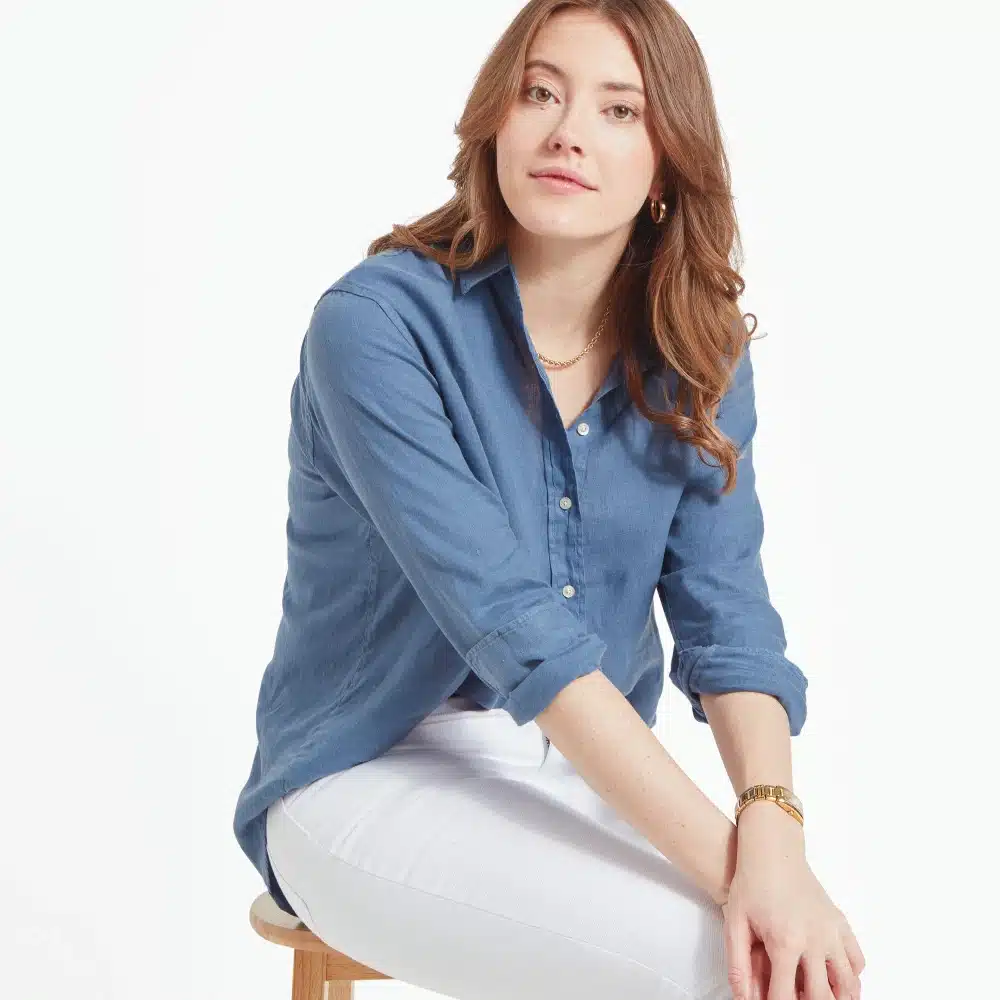 Schoffel Ladies Salthouse Linen Shirt French Navy