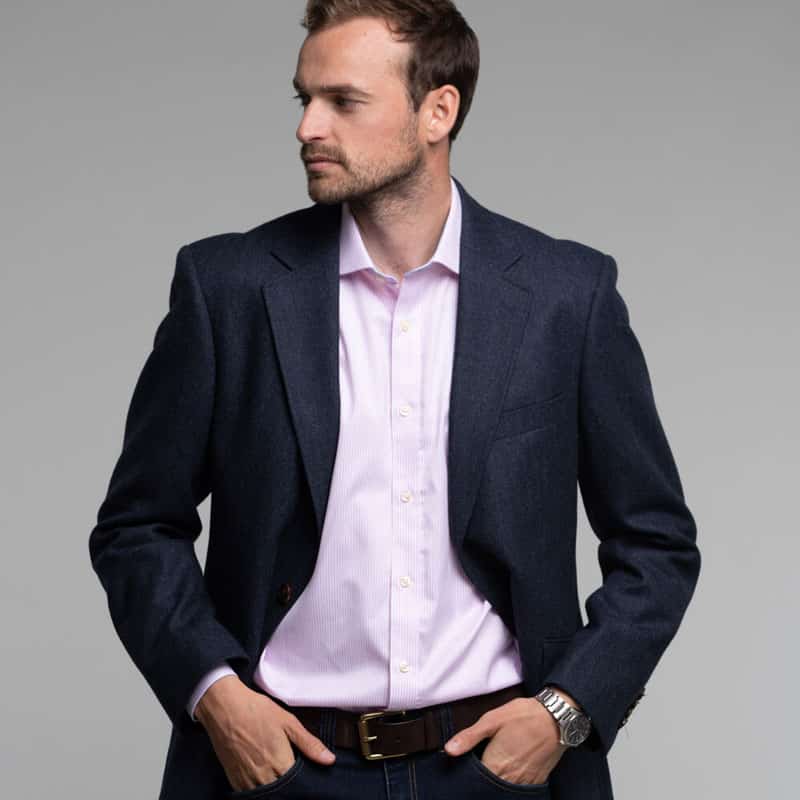Schoffel Mens Belgrave Tweed Sports Jacket Navy Herringbone