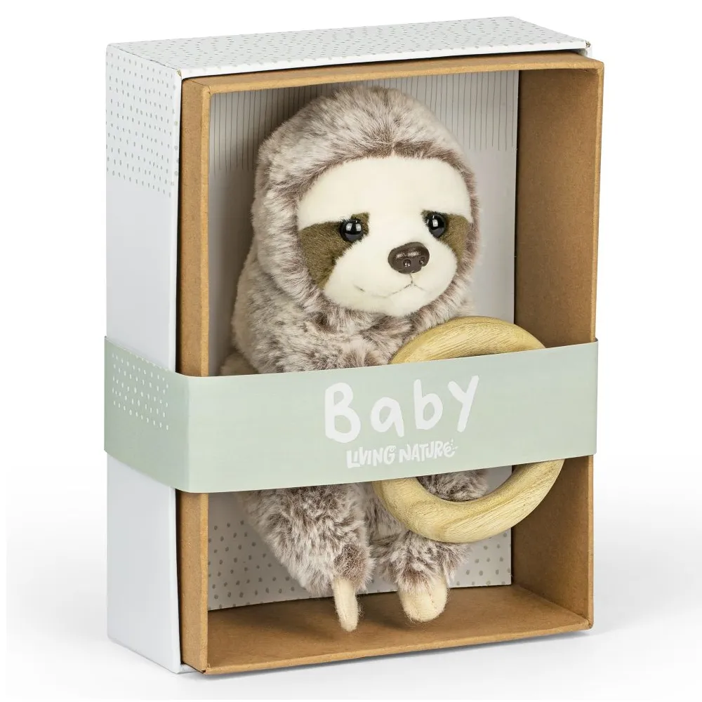Living Nature Baby Sloth With Ring Soft Toy