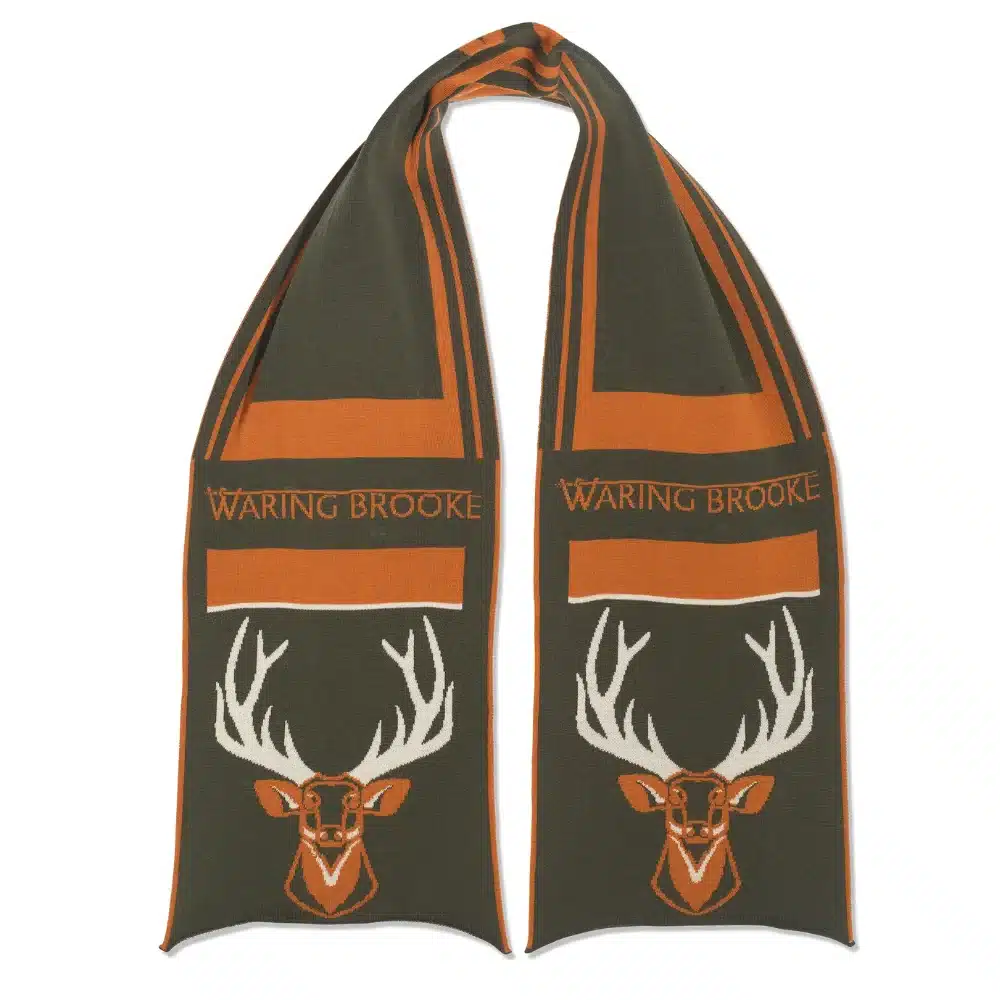 Waring Brooke Majestic Stag Scarf Olive/Chestnut
