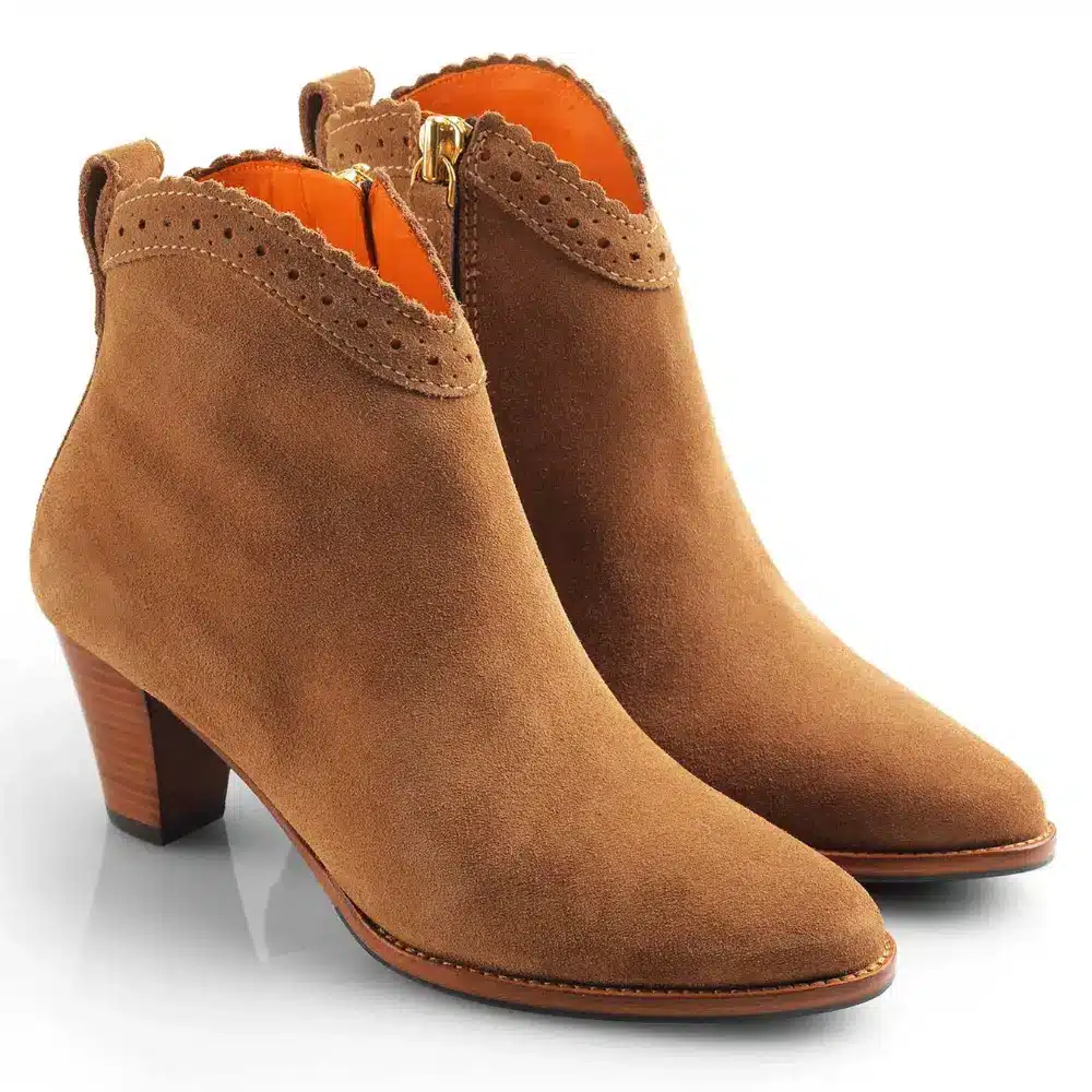 Fairfax & Favor Ladies Regina Heeled Ankle Boot Tan Suede
