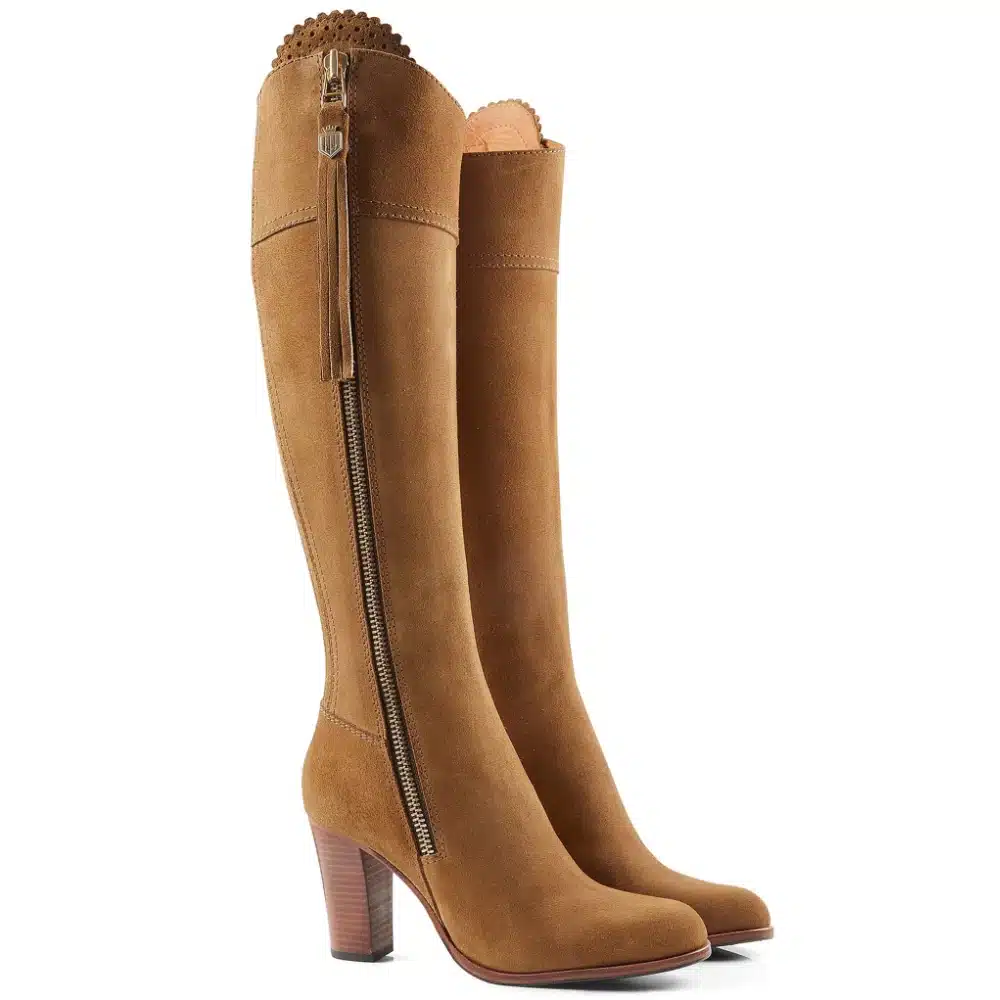 Fairfax & Favor Ladies Regina High Heeled Boot Tan Suede