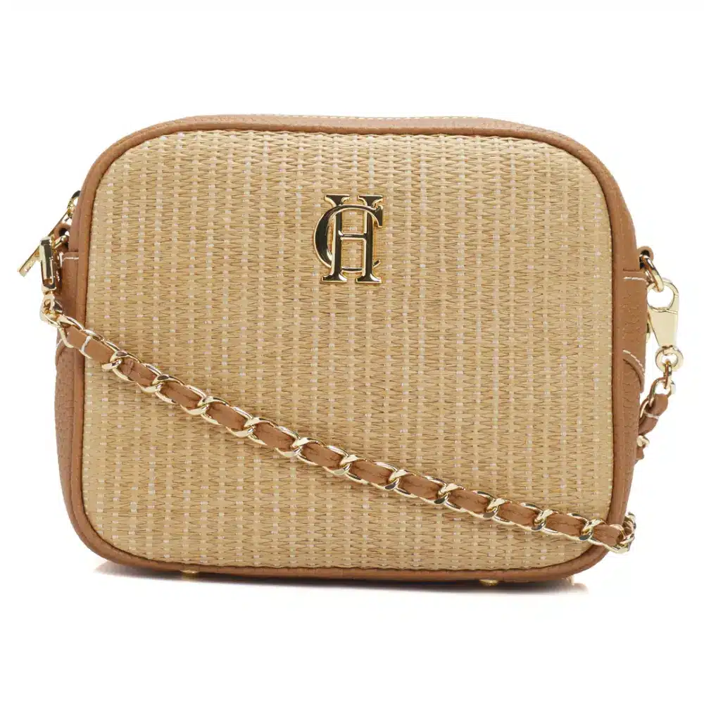 Holland Cooper Soho Camera Bag Tan Raffia