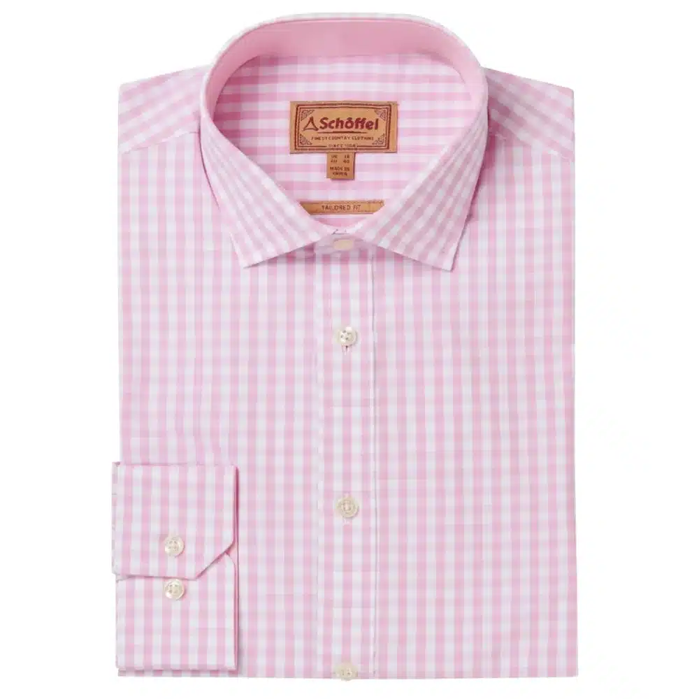Schoffel Mens Thorpeness Tailored Shirt Pink Check