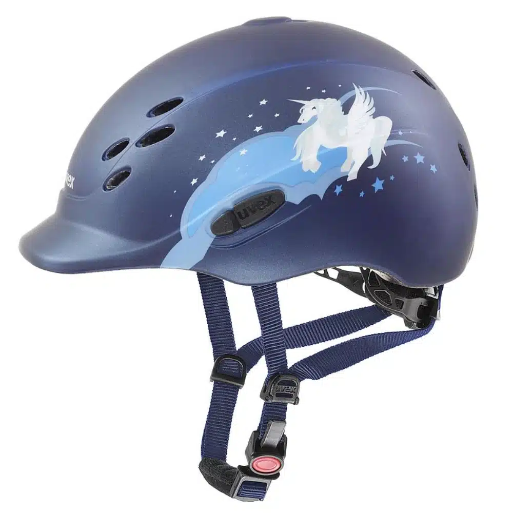 Uvex Childrens Onyxx Riding Hat Navy Matt Unicorn