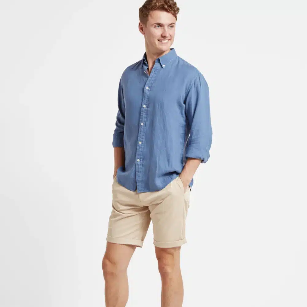 Schoffel Mens Walsingham Linen Shirt French Navy