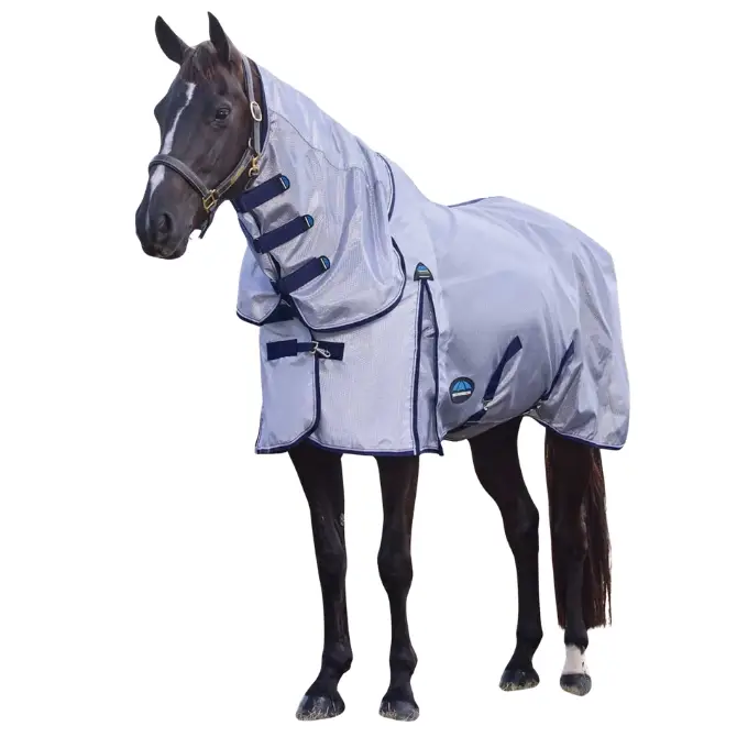 Weatherbeeta ComFiTec Hexi Shield Combo Neck Silver Navy White