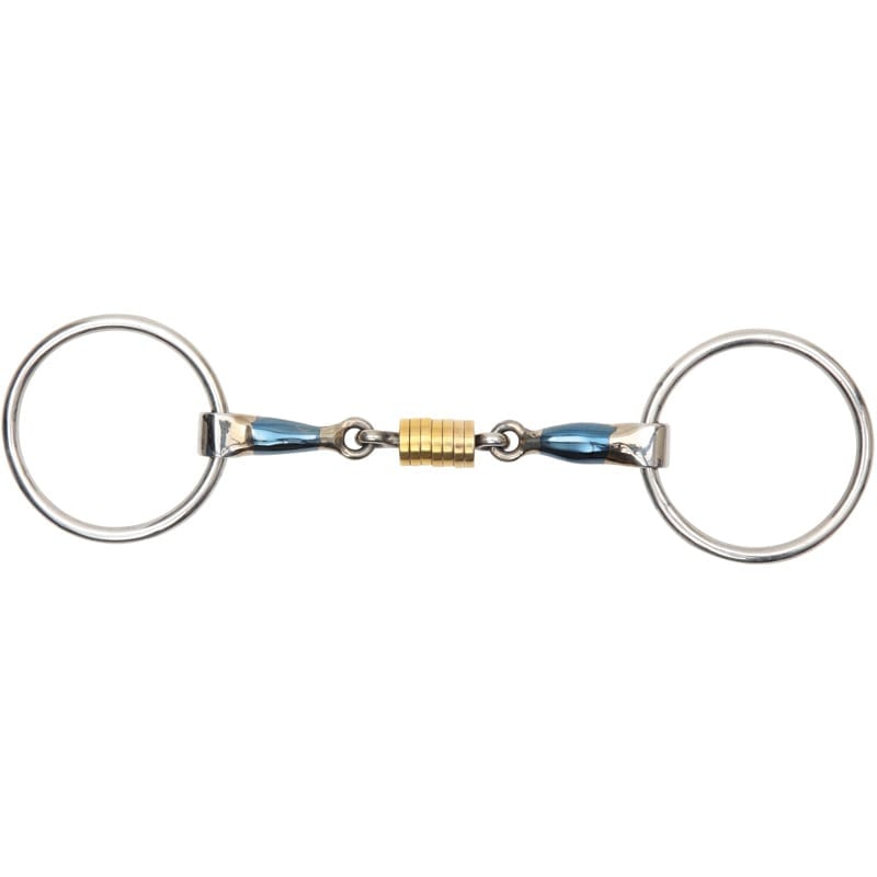 Shires Blue Sweet Iron Loose Ring Bit with Roller Link