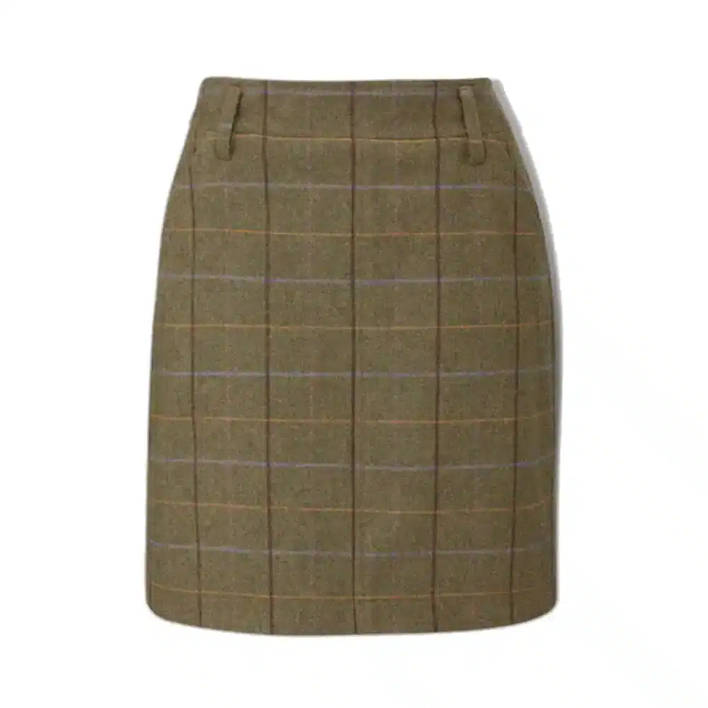 Alan Paine Combrook Tweed Skirt 49cm Hazel