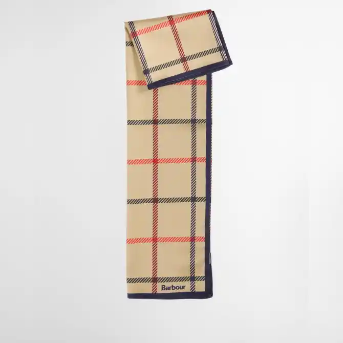 Barbour Ladies Mackworth Head/Neck Scarf Beige Tattersall