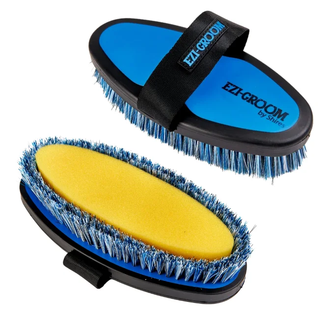 Shires Ezi-Groom Grip Body Wash Brush Blue