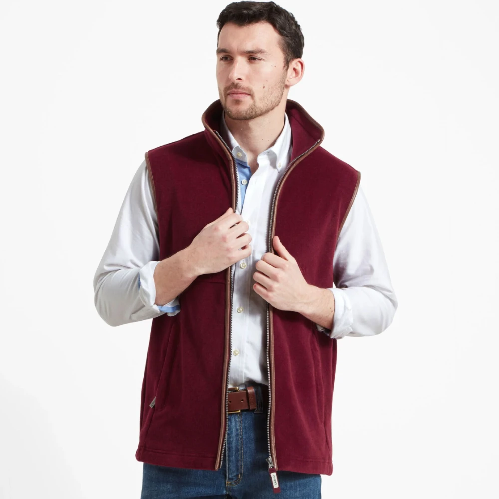 Schoffel Mens Oakham Fleece Gilet Claret