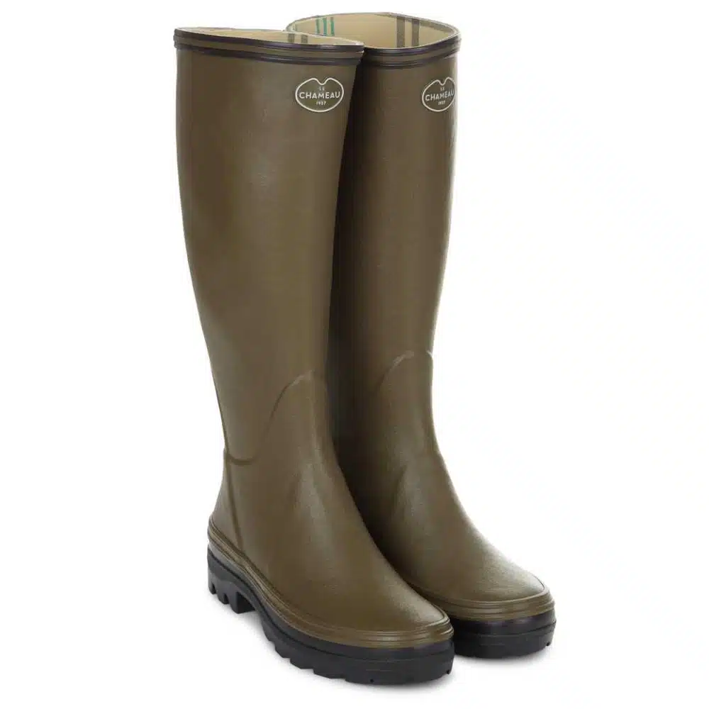 Le Chameau Ladies Giverny Jersey Lined Wellington Boot Vert Chameau