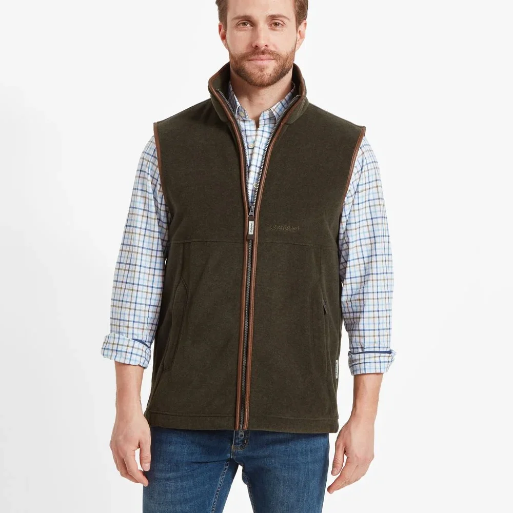 Schoffel Mens Oakham Fleece Gilet Dark Olive