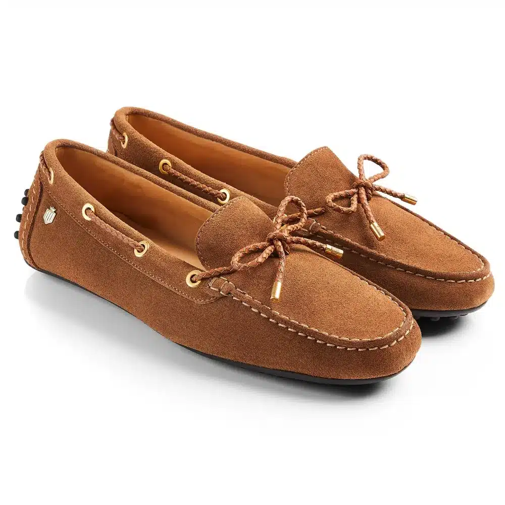 Fairfax & Favor Ladies Henley Driving Shoes Tan Suede