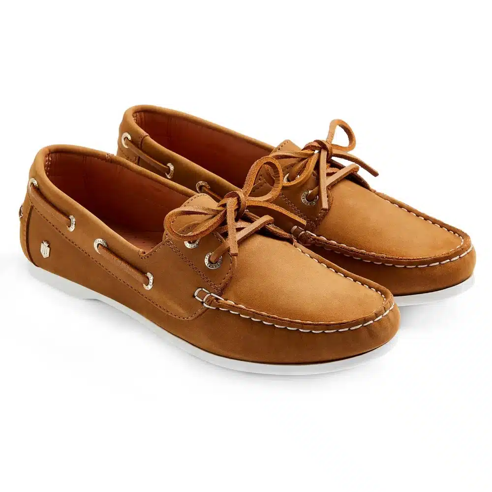 Fairfax & Favor Ladies Salcombe Deck Shoe Tan Nubuck