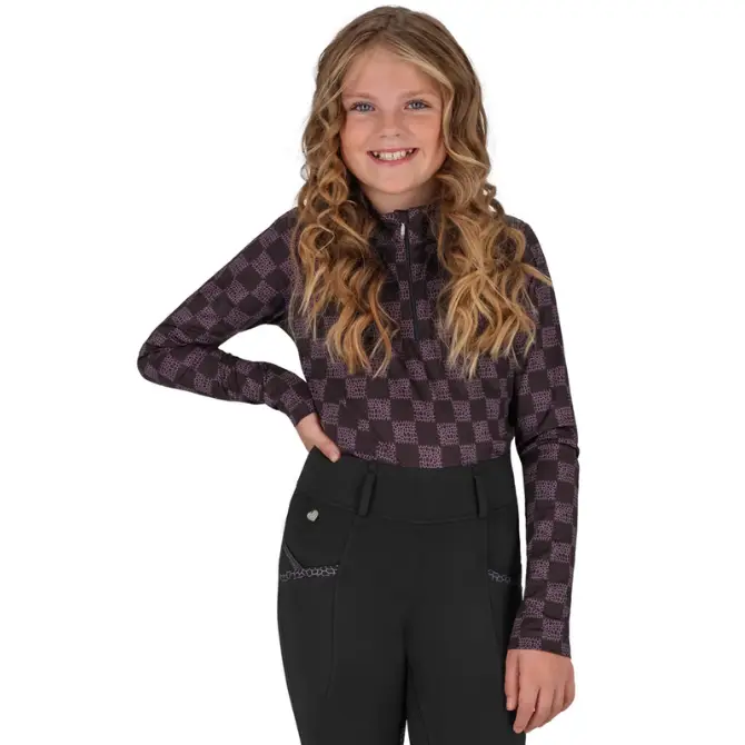 QHP Childrens Sport Shirt Lize Black/Violet