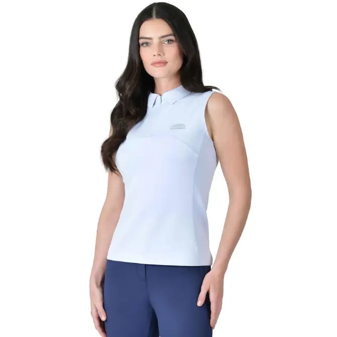 Weatherbeeta Ladies 37.5 Sleeveless Performance Polo Mist Blue z
