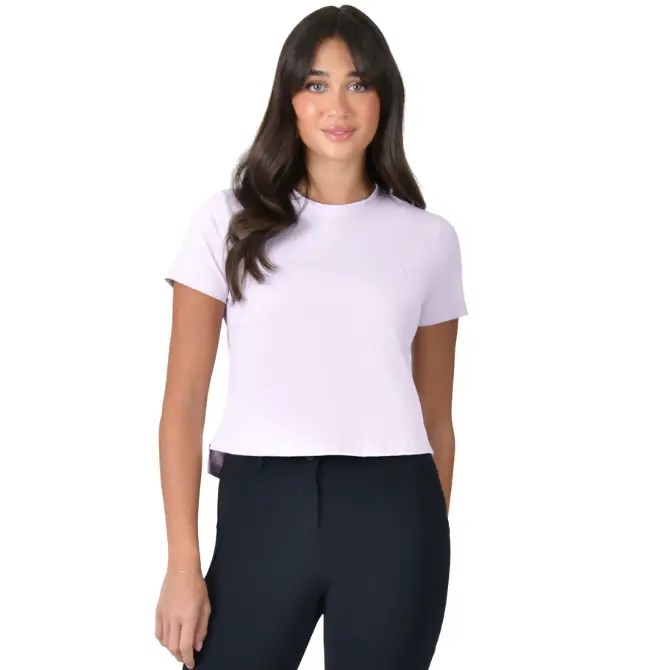 Weatherbeeta Ladies Relaxed Cropped Copper UV Short Sleeved Tee Lavender Mist