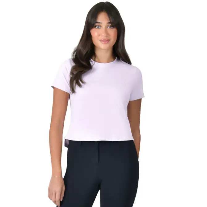 Weatherbeeta Ladies Relaxed Cropped Copper UV Short Sleeved Tee Lavender Mist