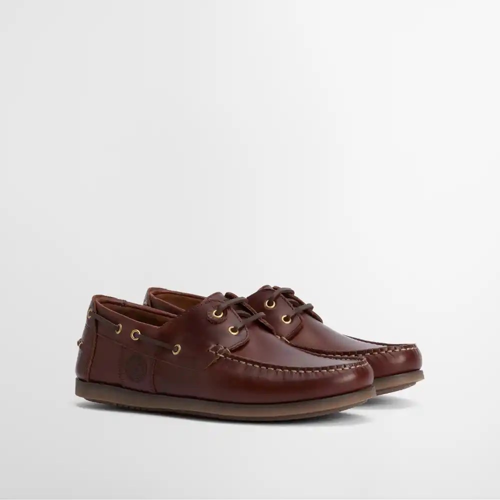 Barbour Mens Wake Boat Shoe Mahogany