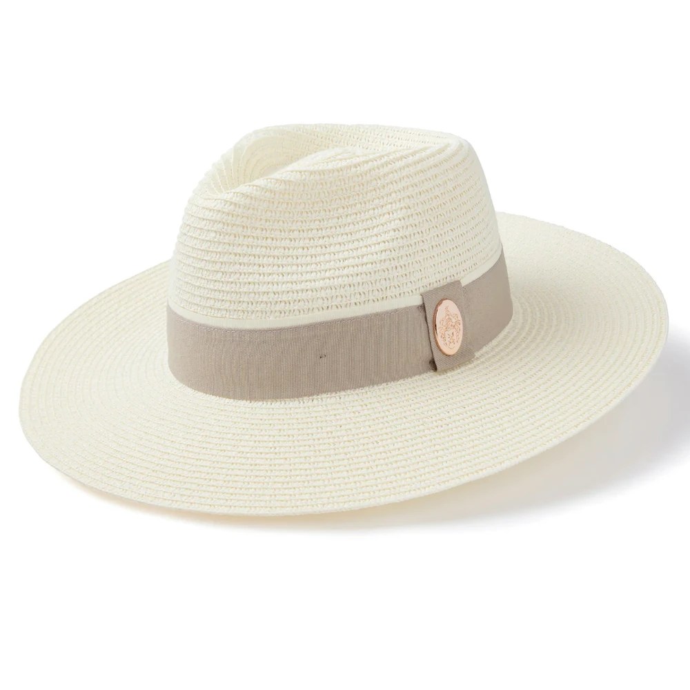 Hicks & Brown The Hemley Fedora Hat Cream (Pebble Ribbon)