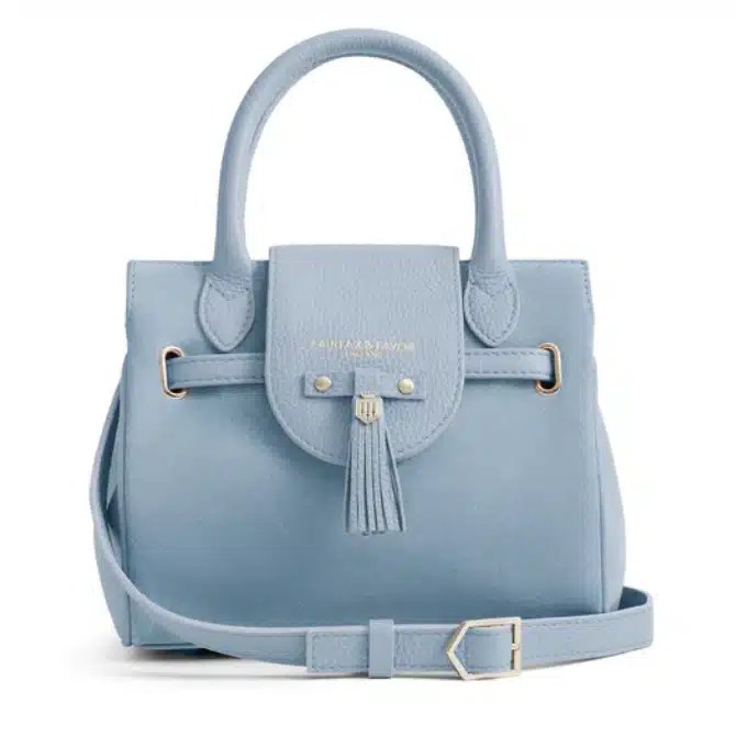 Fairfax & Favor Mini Windsor Handbag Sky Blue Suede