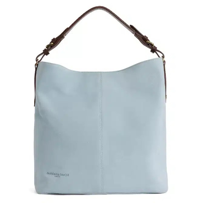 Fairfax & Favor Tetbury Handbag Sky Blue Suede