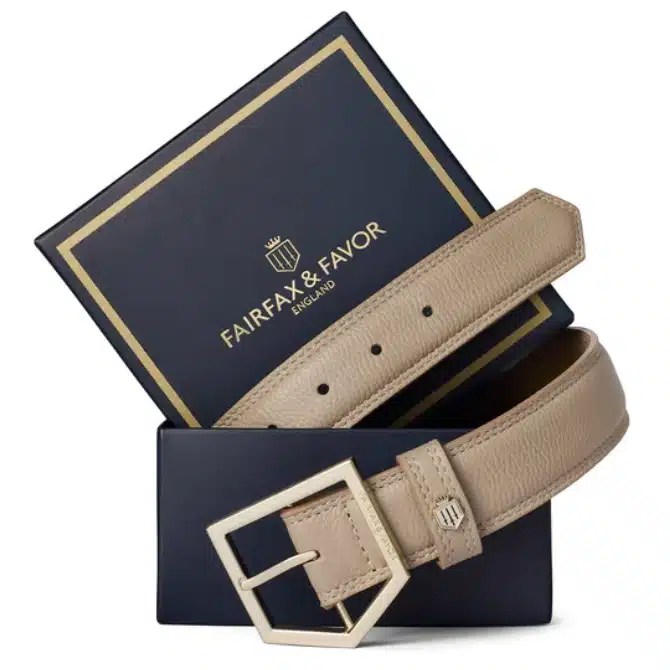 Fairfax & Favor Ladies Felbrigg Belt Stone Leather