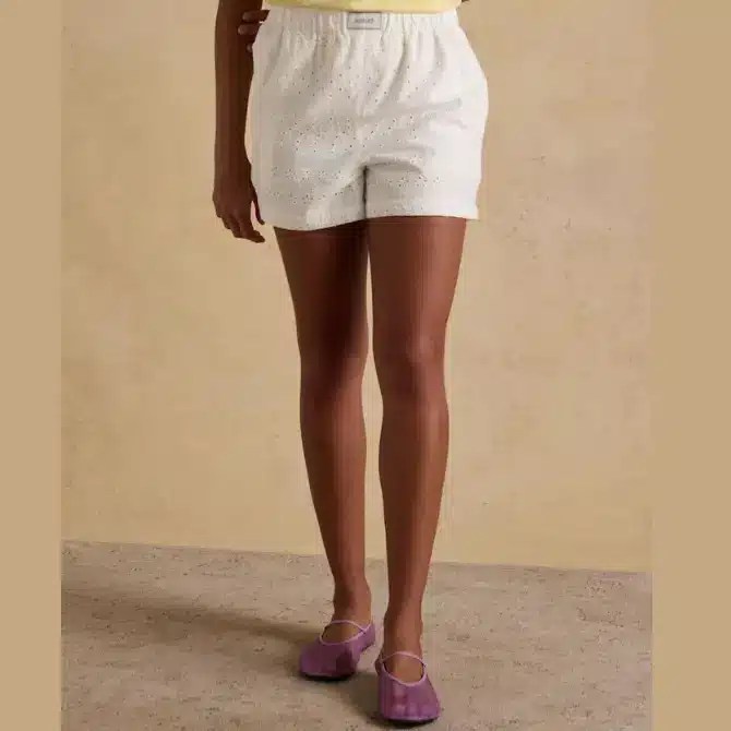 Joules Ladies Amara Shorts White Broderie