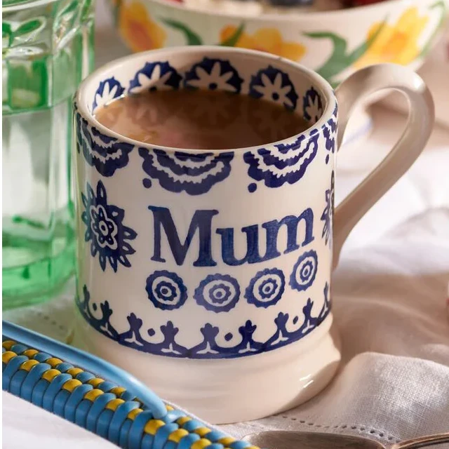 Emma Bridgewater Blue Hen & Border Mum 1/2 Pint Mug