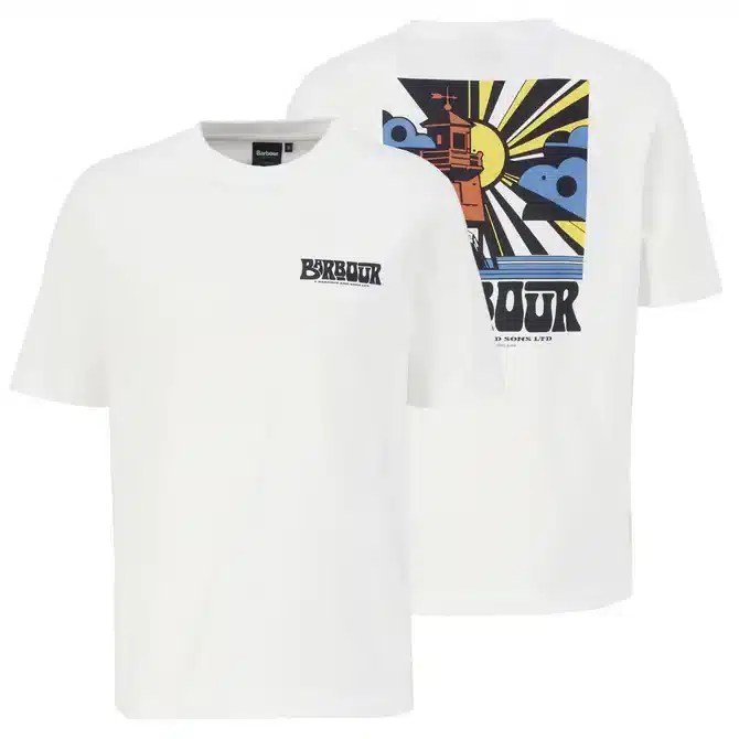 Barbour Mens Frome Relaxed Graphic T-Shirt White