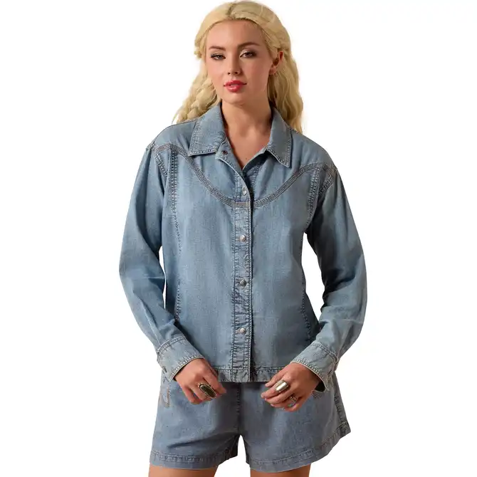 Ariat Ladies Bonfire Shirt Jacket Medium Blue