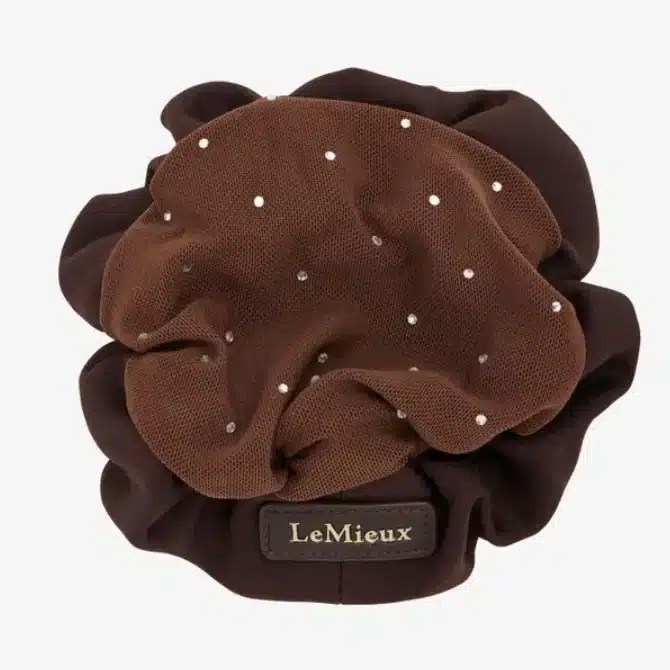 LeMieux Scrunchie with Crystal Hair Net Brown/Brown