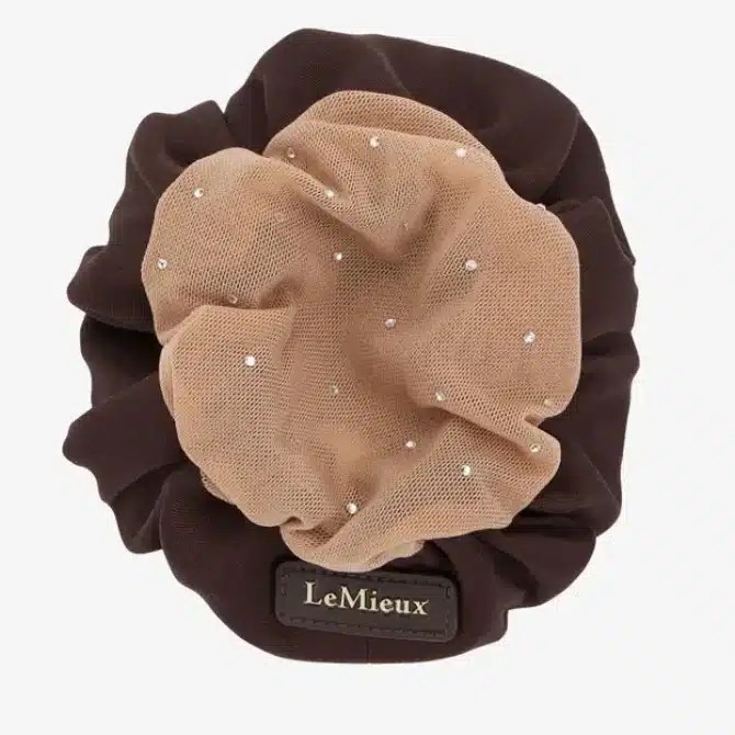 LeMieux Scrunchie with Crystal Hair Net Brown/Blonde