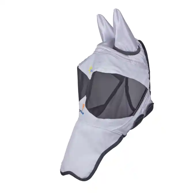 Shires Flyguard Pro Sun Shade Fly Mask With Ears & Nose White