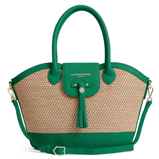 Fairfax & Favor Windsor Basket Bag Clover Leather