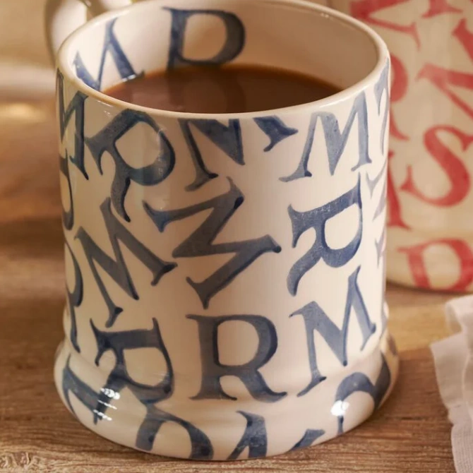 Emma Bridgewater Half Pint Mug M.R Blue