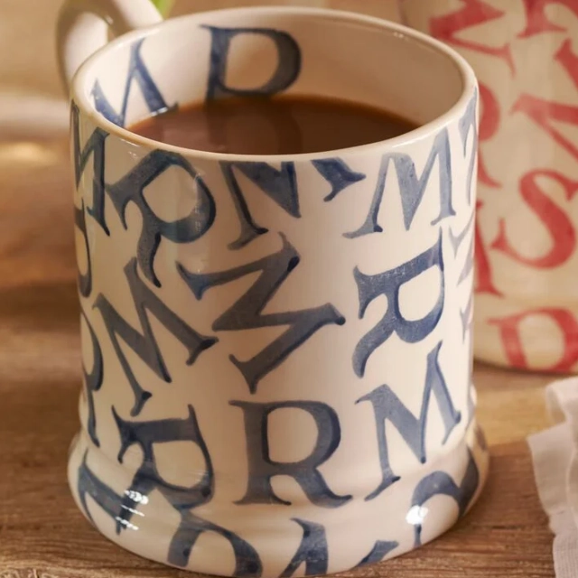 Emma Bridgewater M.R Blue 1/2 Pint Mug
