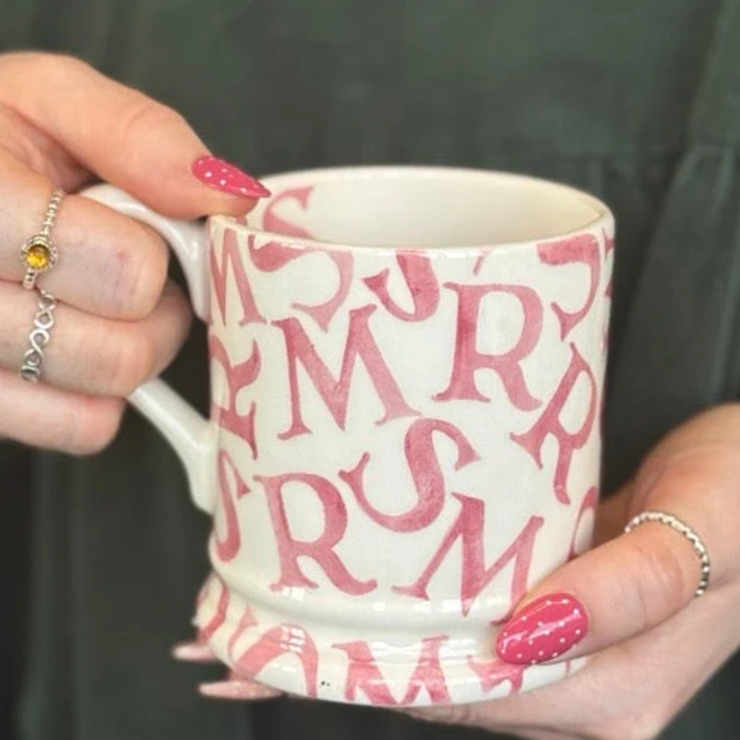 Emma Bridgewater Half Pint Mug M.R.S Pink