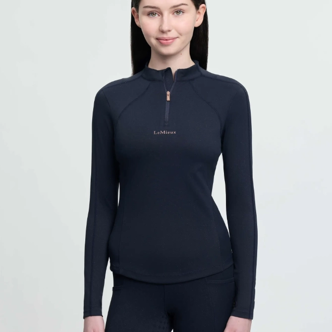 LeMieux Young Rider Childrens Sparkle Base Layer Navy
