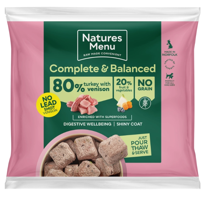 Natures Menu Raw Dog Food Turkey & Venison Nuggets