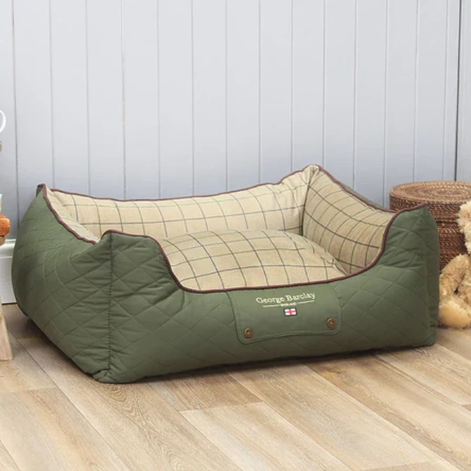 George Barclay Country Orthopaedic Walled Dog Bed Olive Green